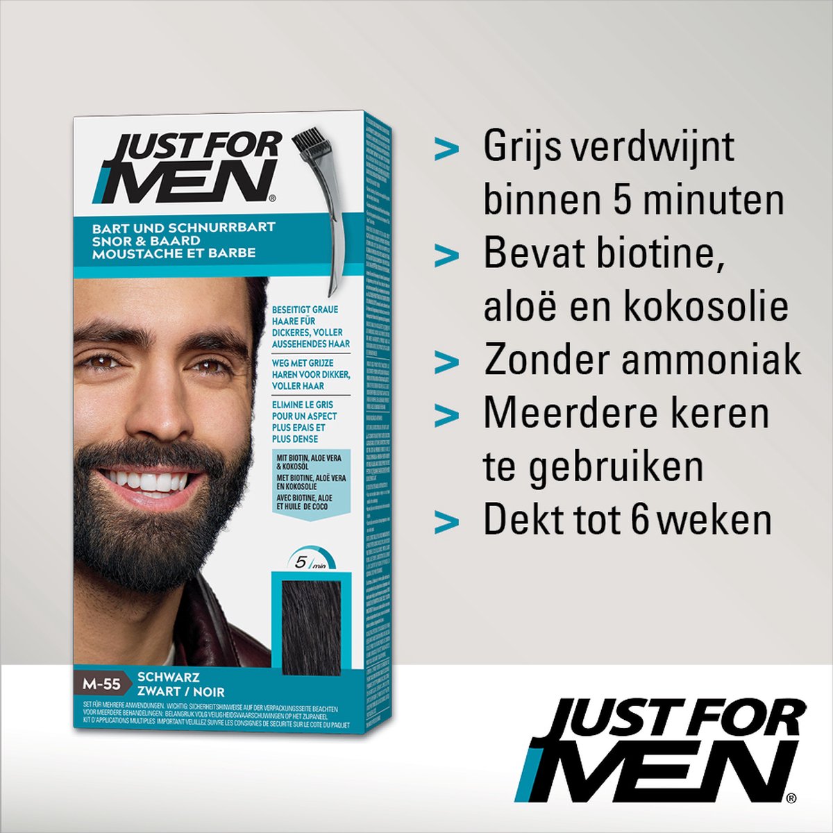 Just for Men Mustache & Beard – Black M-55
