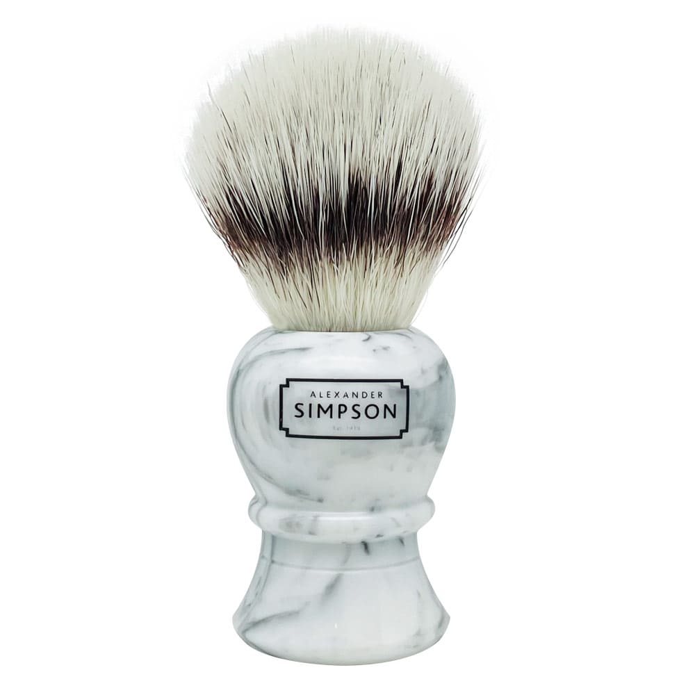 SIMPSONS Blaireau de rasage Islington L – Synthetic – Imitation marbre italien gris