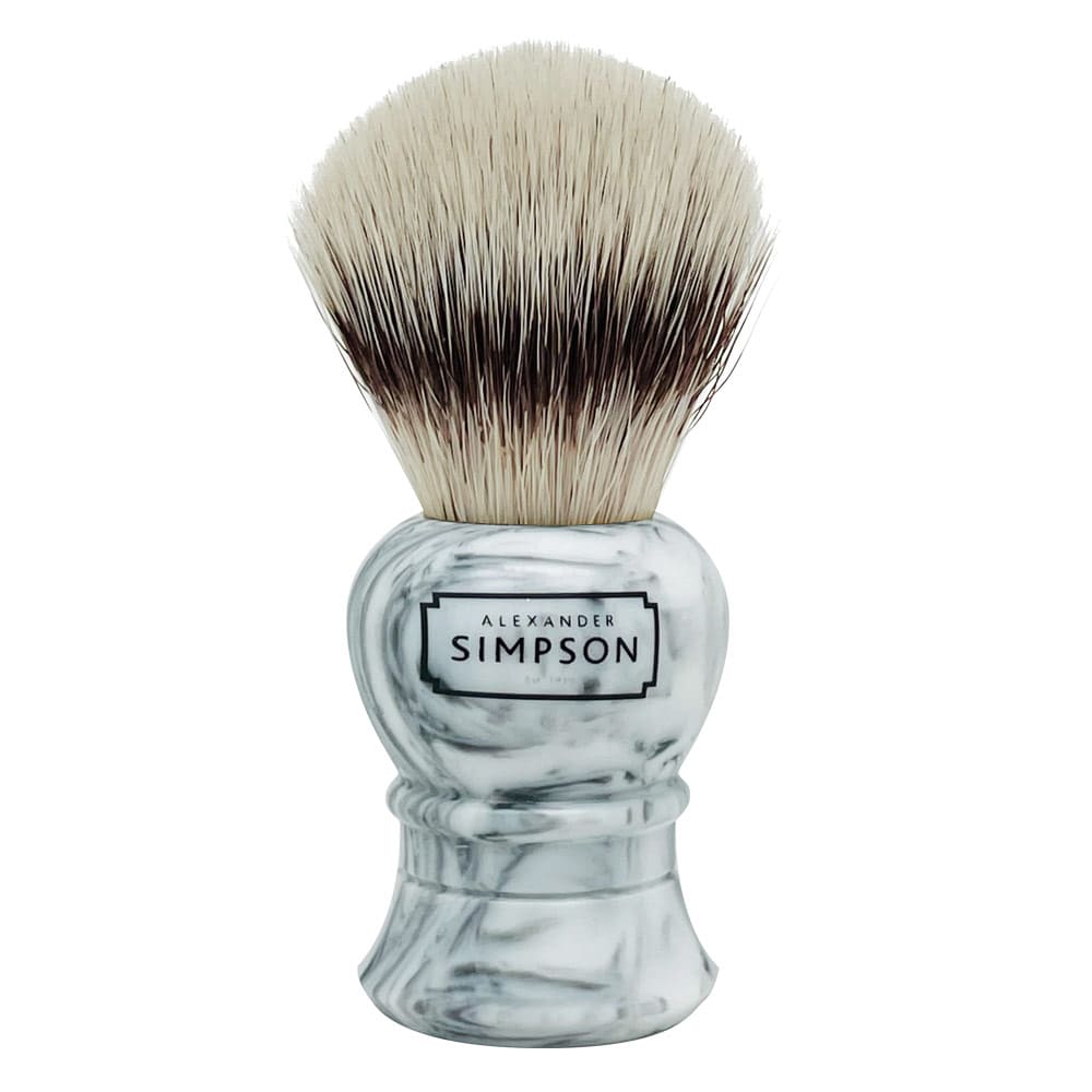 SIMPSONS Blaireau de rasage Islington S – Synthetic – Imitation marbre italien gris
