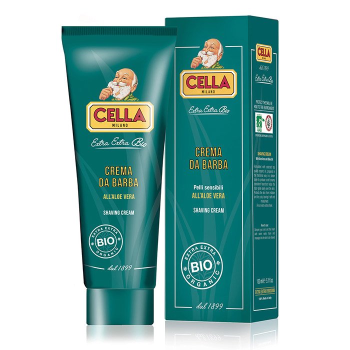 Cella Milano Crème à raser bio en tube – Aloe Vera