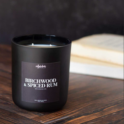 Image de Bougie parfumée à double mèche – Birchwood & Spiced Rum