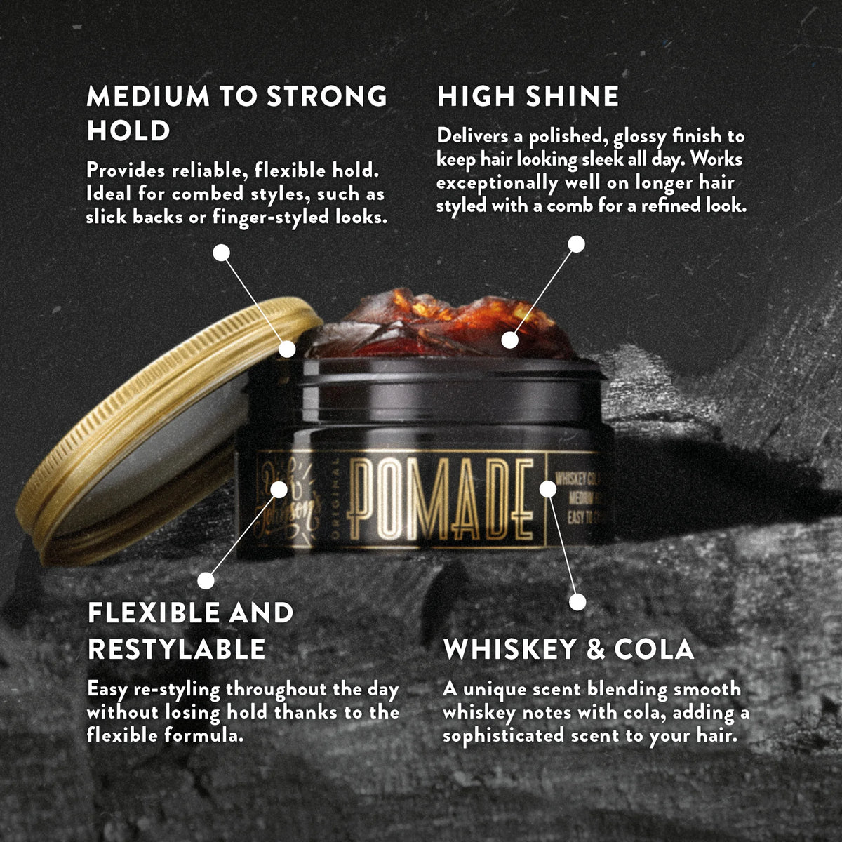 Original Pomade Dick Johnson whiskey cola