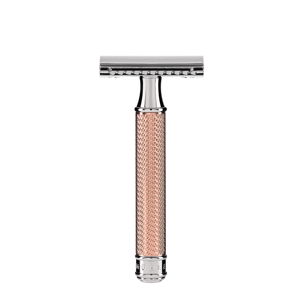 Ensemble de rasage traditionnel - Rasoir de sûreté - Fibre® - Or rose