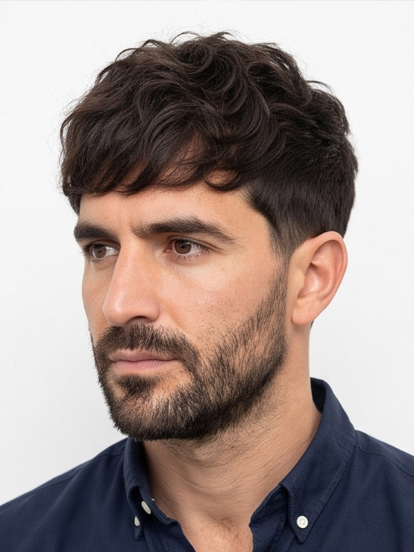 Textured crop sur un homme aux cheveux plus fins, effet fourni