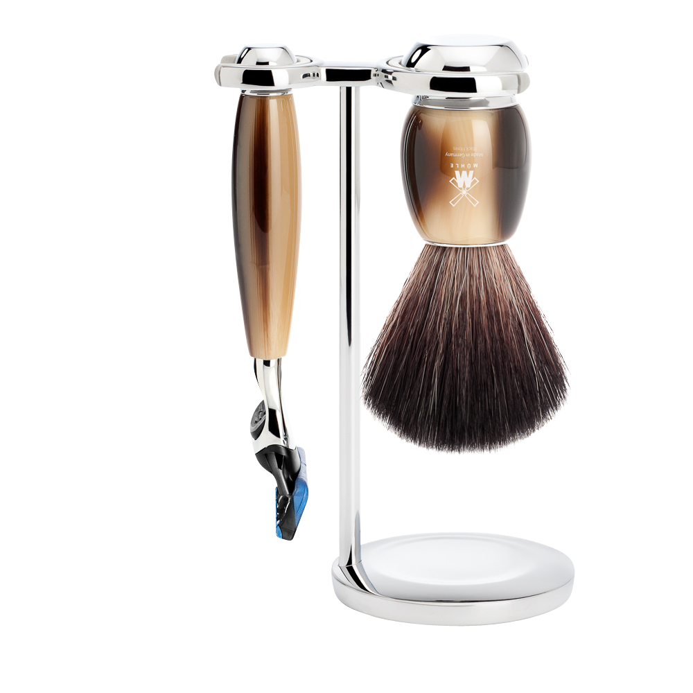 Mühle Vivo Fusion Shaving Set 3-Piece - Horn Brown