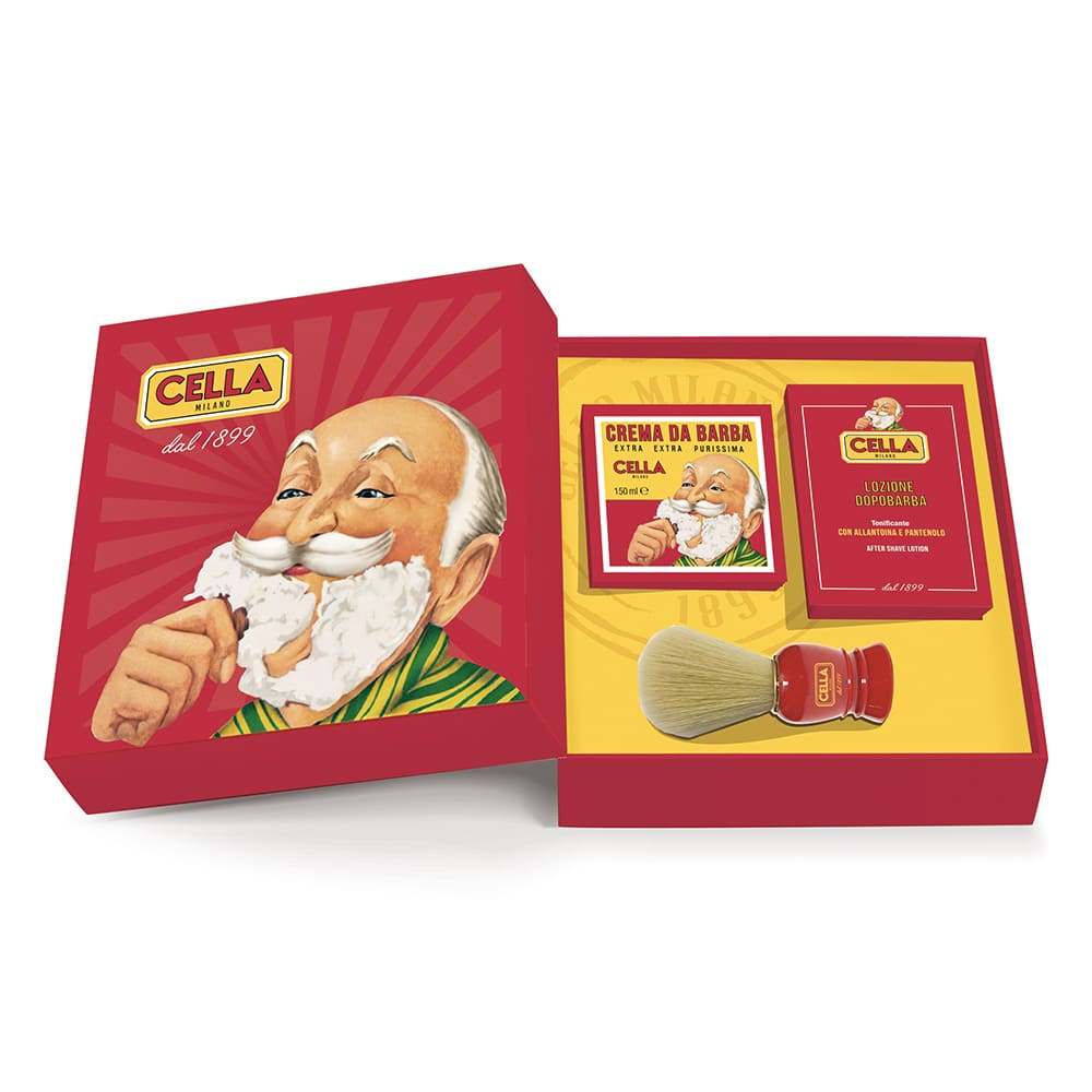 Cella Milano Coffret de rasage traditionnel – crème, lotion et blaireau