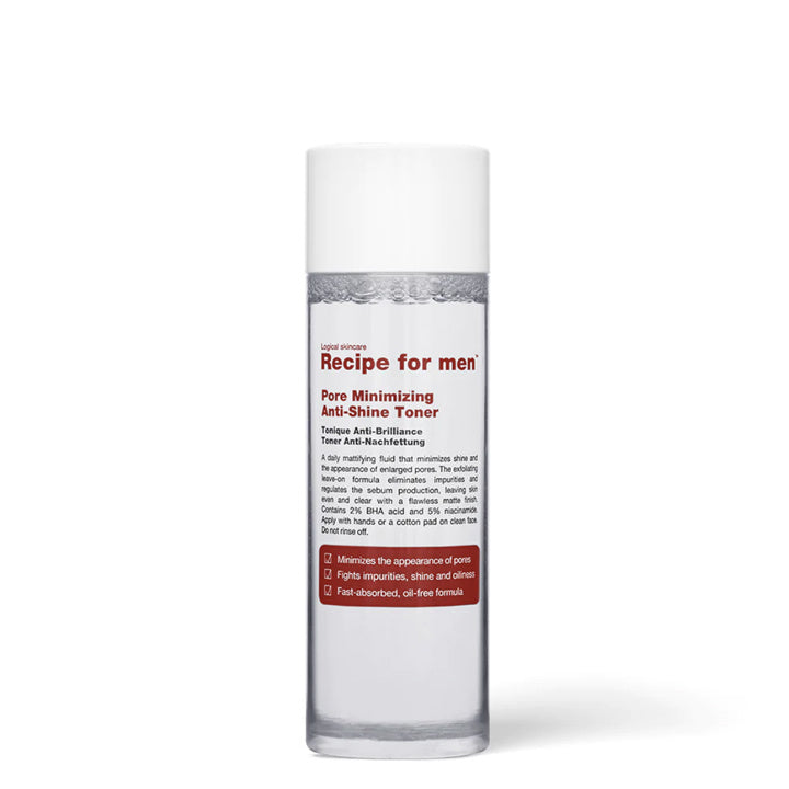 Recette pour hommes Tonique anti-brillance minimisant les pores