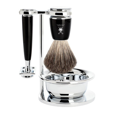 Image de Kit de rasage Rytmo Rasoir de sûreté 4 pièces - Noir