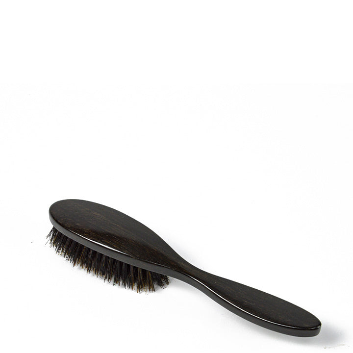 Brosse à cheveux ovale petite en bois d'ébène noir Mariella Martinato